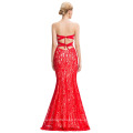 Grace Karin 2016 Nouvelle Collection Sexy Strapless Backless Long Dentelle Red Evening Prom Robe de soirée GK000045-1